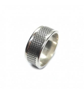 R002271 Handmade Sterling Silver Ring Unisex Band 10mm Wide Genuine Solid Stamped 925